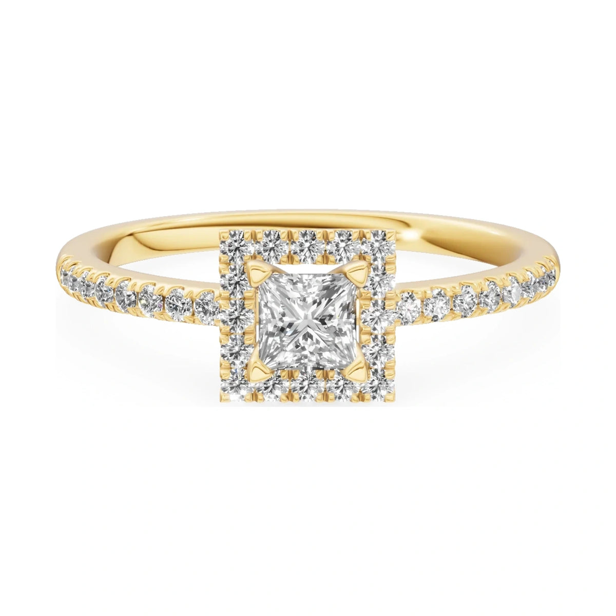 GREMARI Seven Icon 14K yellow gold engagement ring with 0.30 ct princess-cut natural diamond