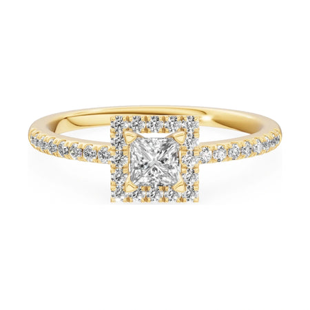 GREMARI Seven Icon 14K yellow gold engagement ring with 0.30 ct princess-cut natural diamond