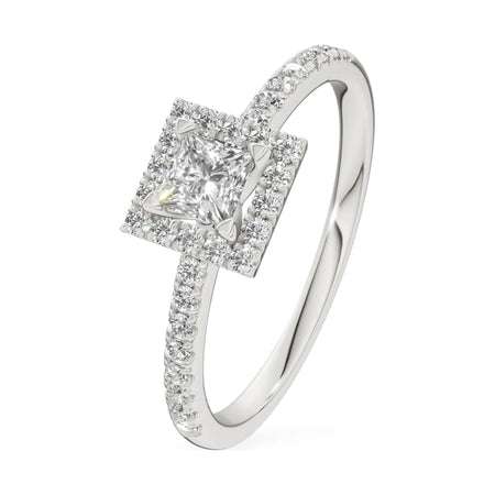 0.30 ct princess-cut natural diamond GREMARI Seven Icon engagement ring in 14K white gold