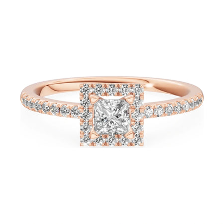 GREMARI Seven Icon 14K rose gold engagement ring with 0.30 ct princess-cut natural diamond