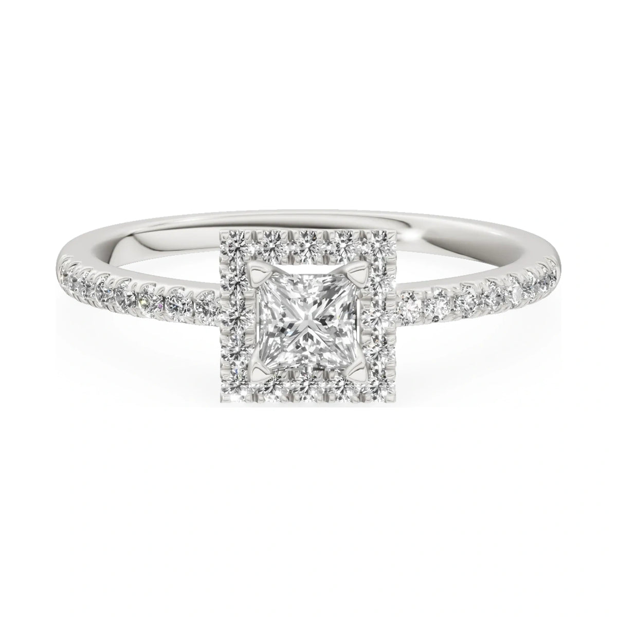 GREMARI Seven Icon 14K white gold engagement ring with 0.30 ct princess-cut natural diamond
