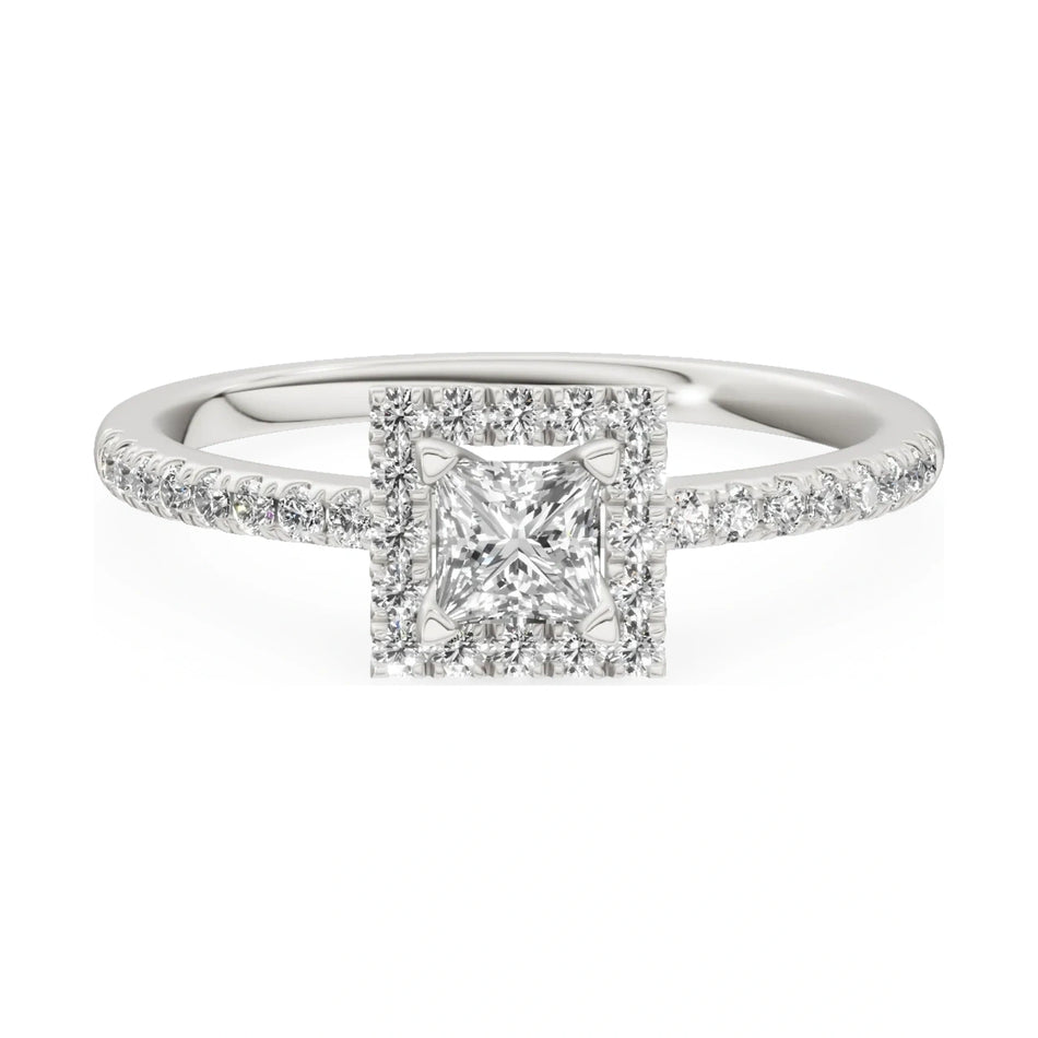 GREMARI Seven Icon 14K white gold engagement ring with 0.30 ct princess-cut natural diamond