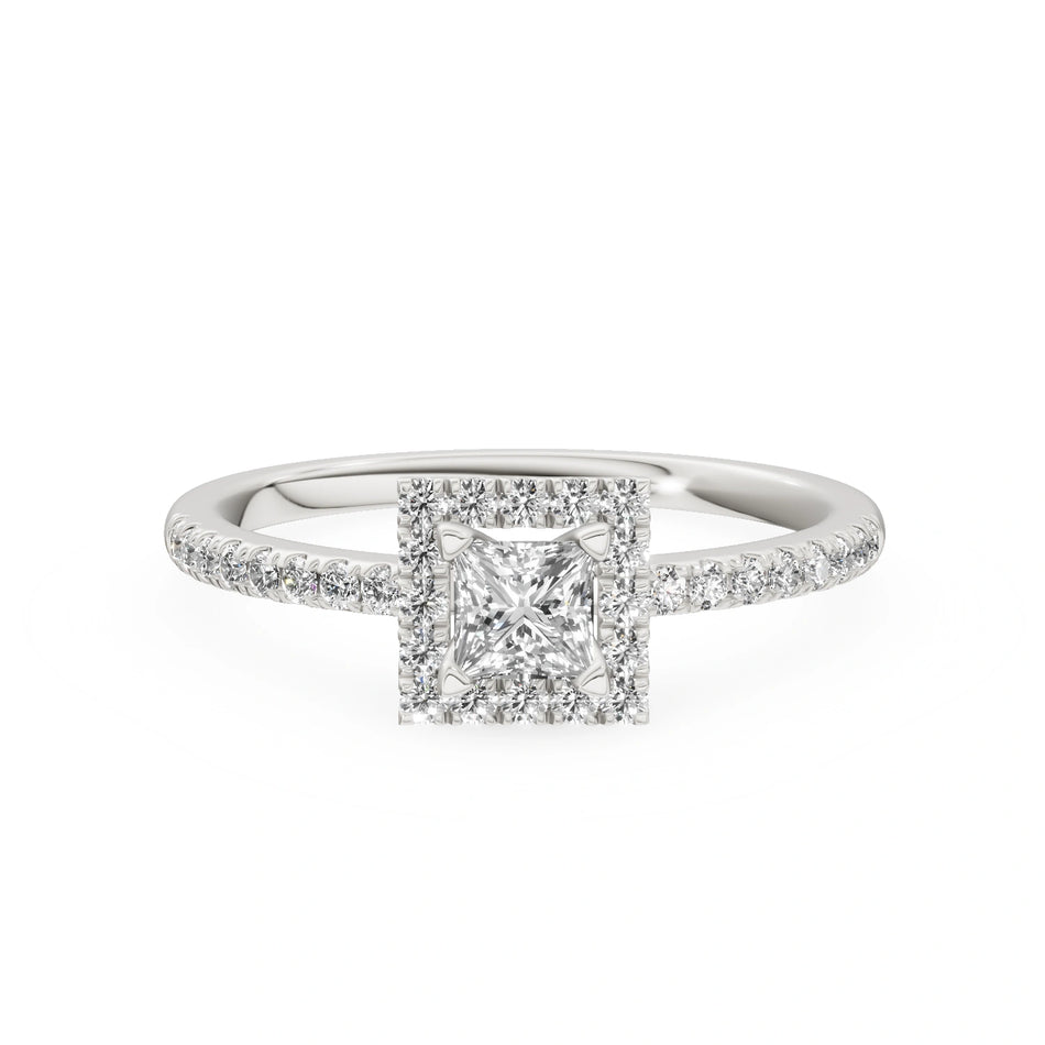Gremari Seven Icon zásnubný prsteň z bieleho zlata s 0,30 ct prírodným diamantom – Princess