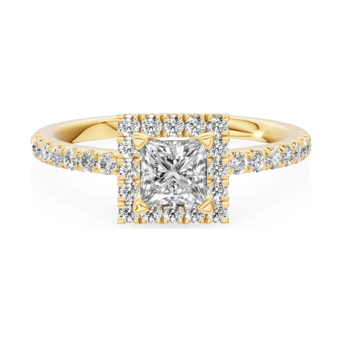 GREMARI Seven Icon 14K yellow gold engagement ring with 0.50 ct princess-cut natural diamond