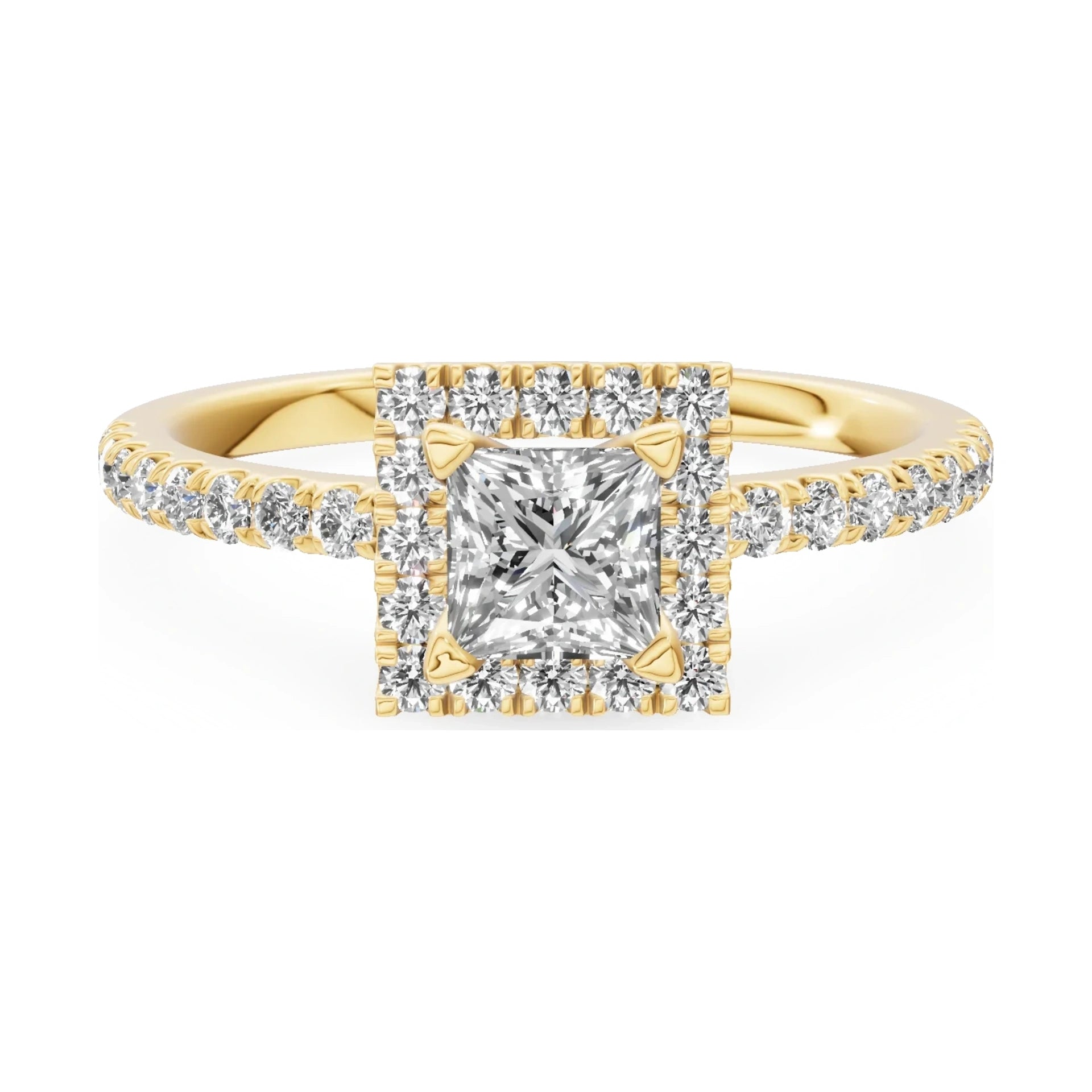 GREMARI Seven Icon 14K yellow gold engagement ring with 0.50 ct princess-cut natural diamond