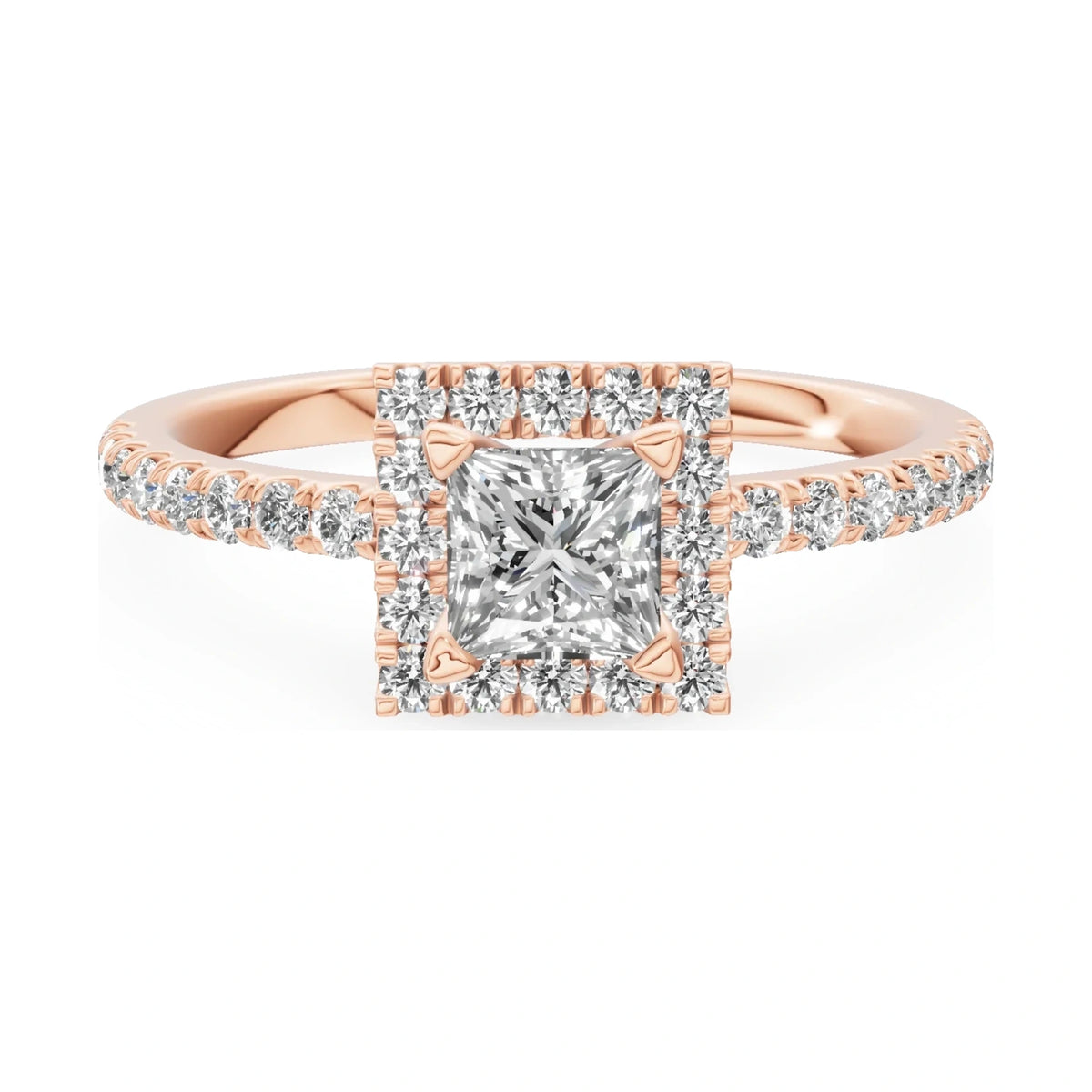 GREMARI Seven Icon 14K rose gold engagement ring with 0.50 ct princess-cut natural diamond