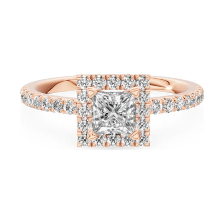 GREMARI Seven Icon 14K rose gold engagement ring with 0.50 ct princess-cut natural diamond