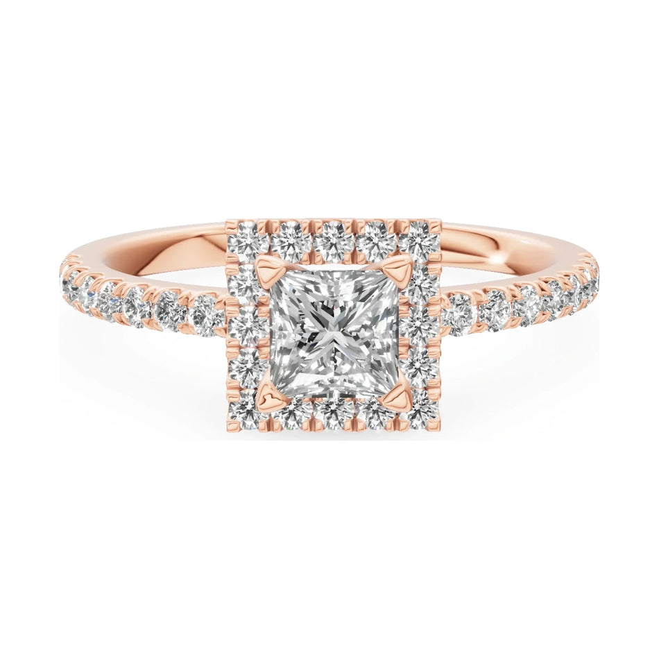 GREMARI Seven Icon 14K rose gold engagement ring with 0.50 ct princess-cut natural diamond