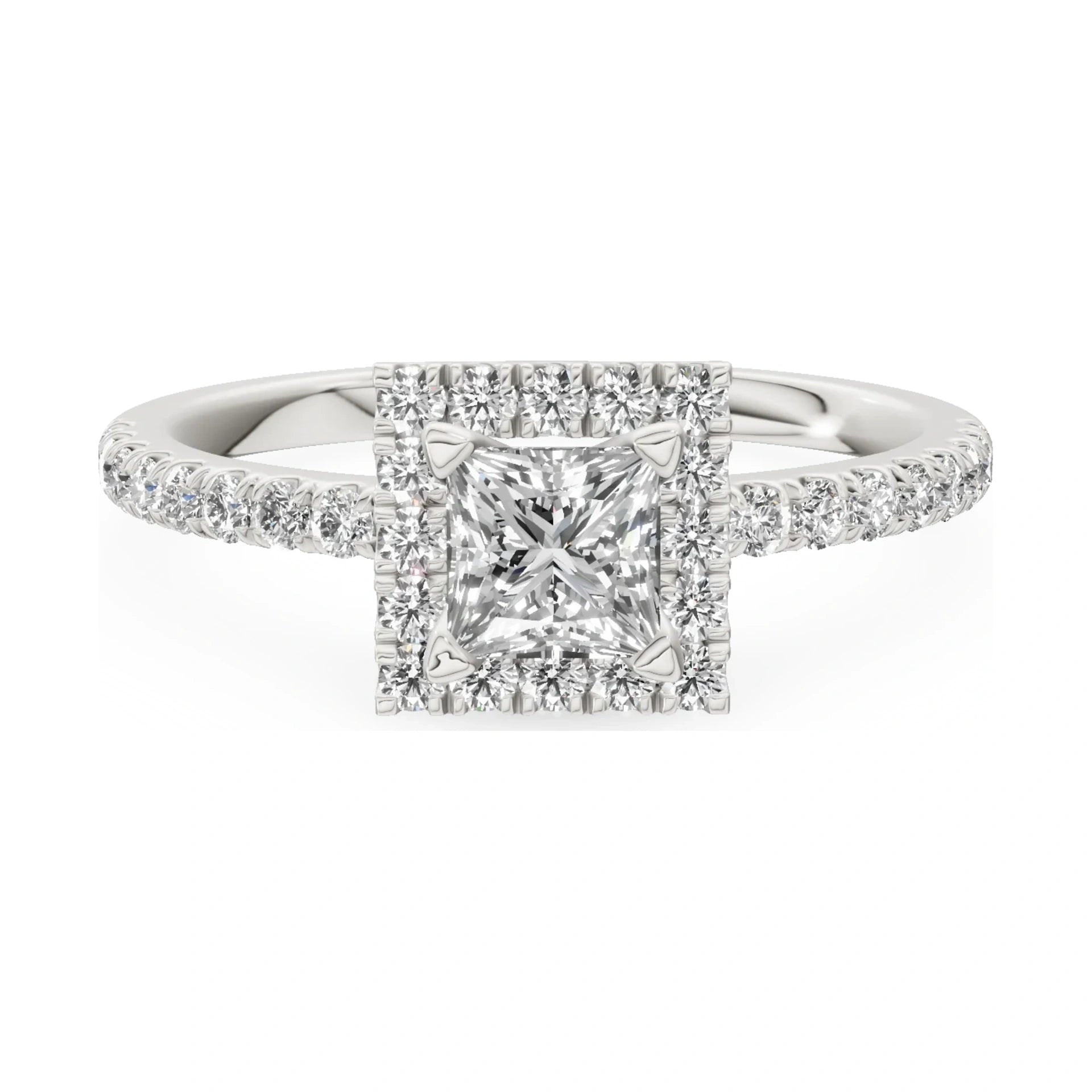 GREMARI Seven Icon 14K white gold engagement ring with 0.50 ct princess-cut natural diamond
