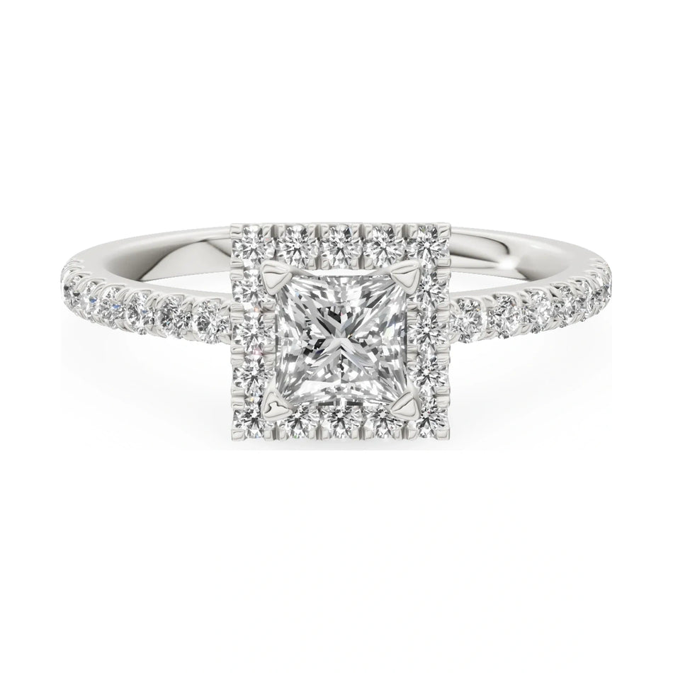 GREMARI Seven Icon 14K white gold engagement ring with 0.50 ct princess-cut natural diamond