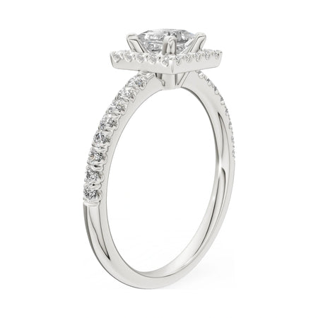 14K white gold GREMARI Seven Icon ring with 0.50 ct princess-cut natural diamond