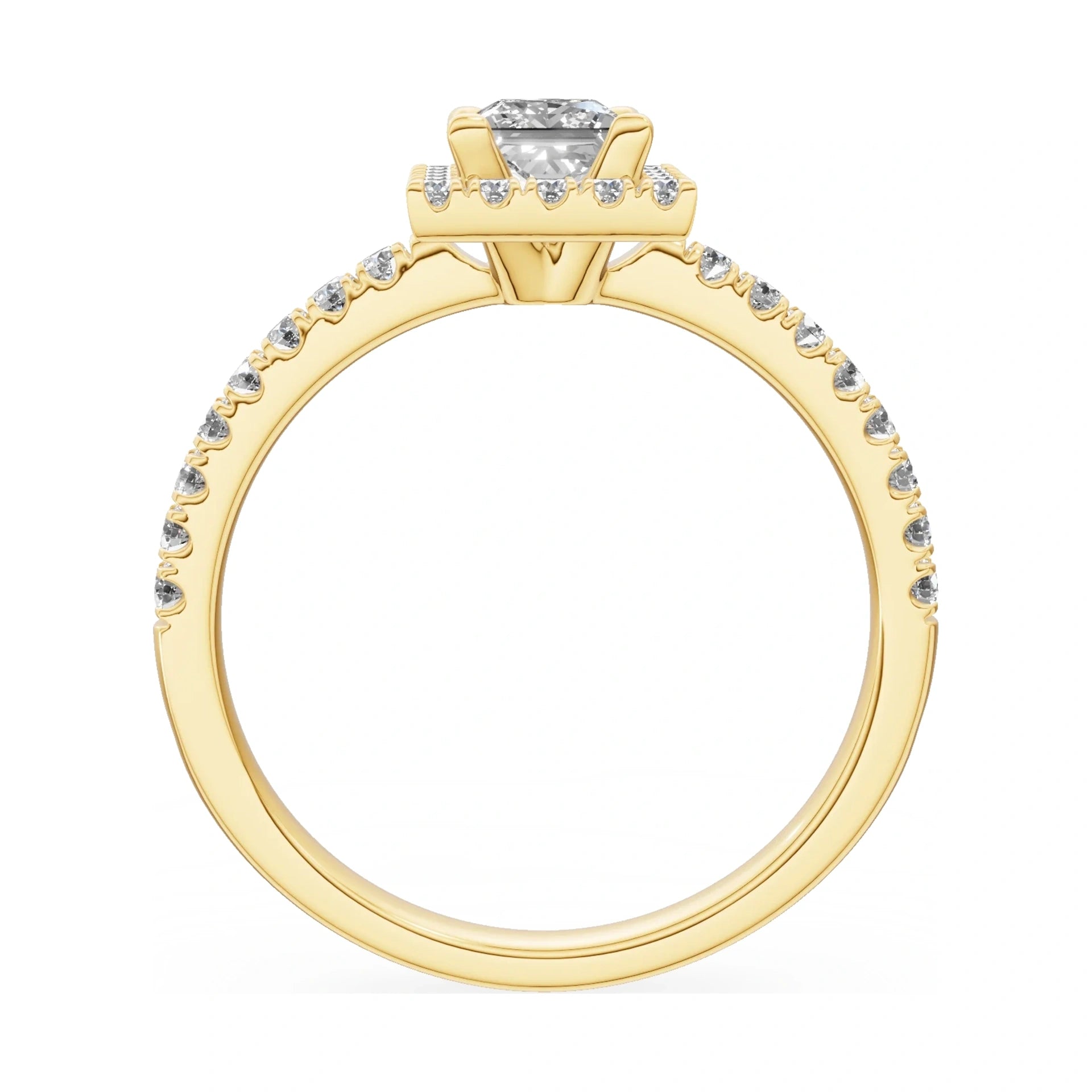 GREMARI Seven Icon princess-cut natural diamond engagement ring in 14K yellow gold, 0.50 ct