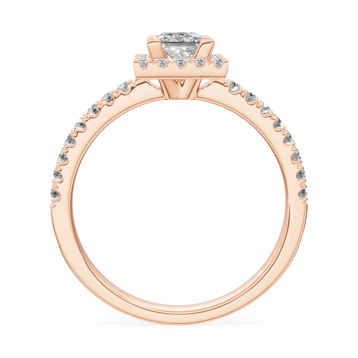 GREMARI Seven Icon princess-cut natural diamond engagement ring in 14K rose gold, 0.50 ct