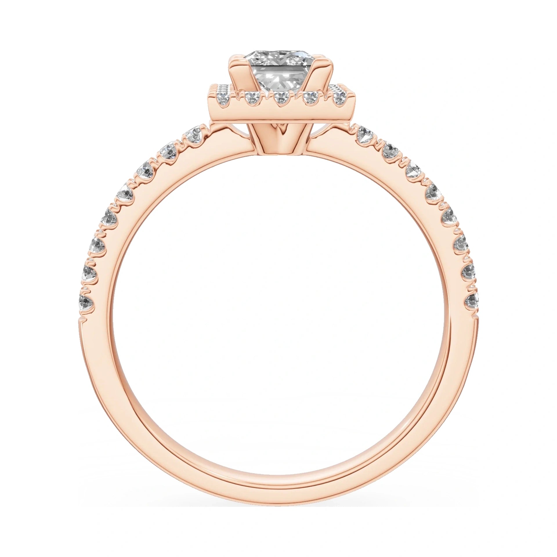 GREMARI Seven Icon princess-cut natural diamond engagement ring in 14K rose gold, 0.50 ct