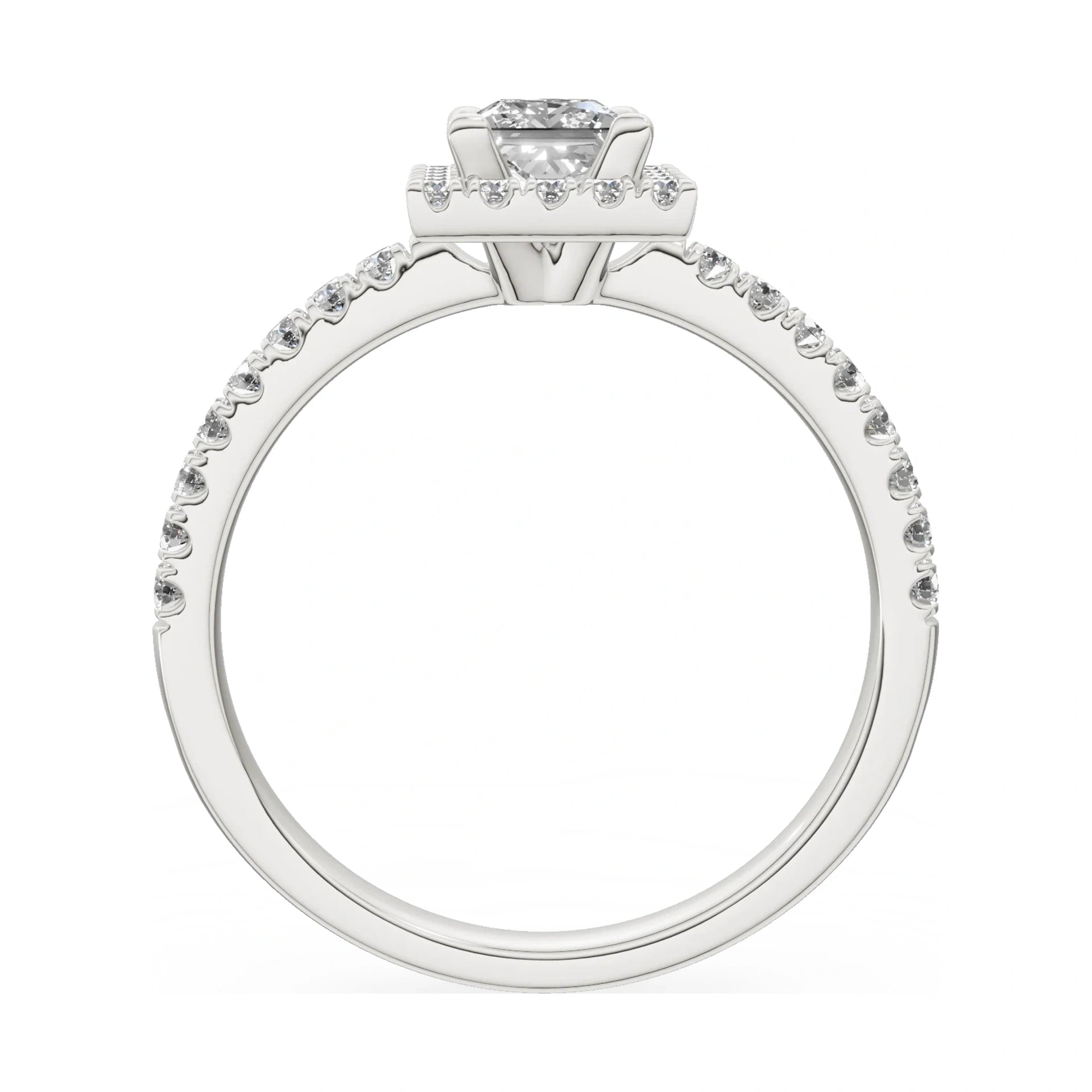 GREMARI Seven Icon princess-cut natural diamond engagement ring in 14K white gold, 0.50 ct