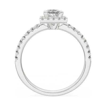 GREMARI Seven Icon princess-cut natural diamond engagement ring in 14K white gold, 0.50 ct