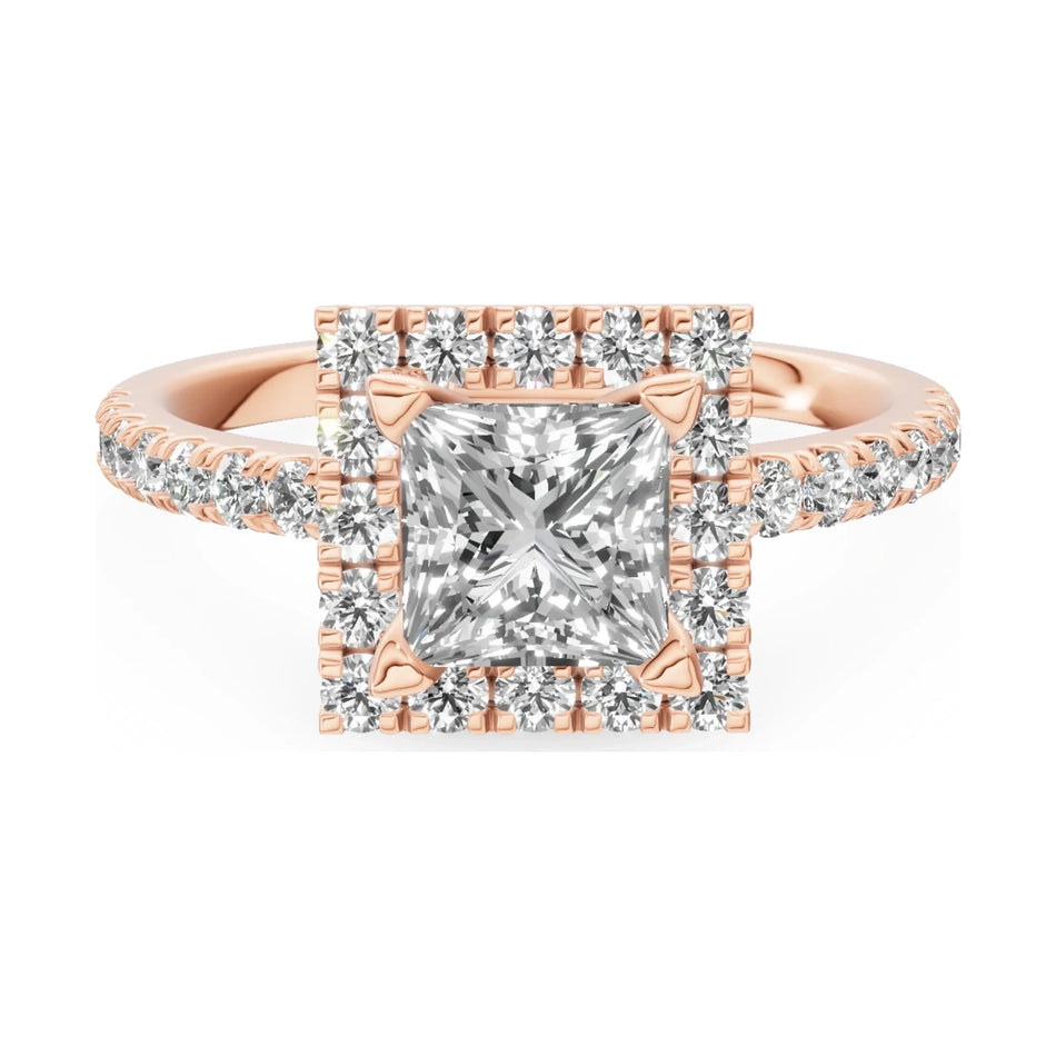 GREMARI Seven Icon 14K rose gold engagement ring with 1.00 ct princess-cut natural diamond