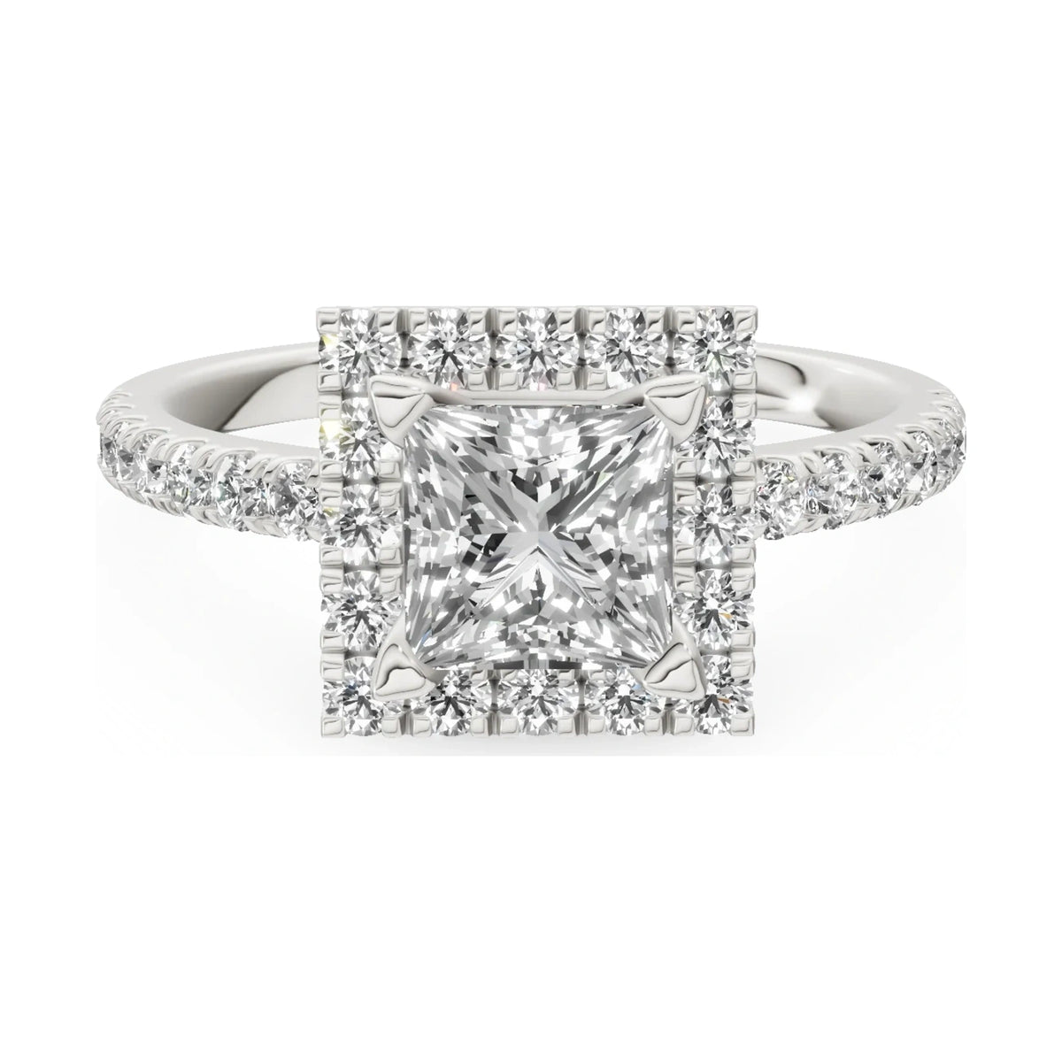 GREMARI Seven Icon 14K white gold engagement ring with 1.00 ct princess-cut natural diamond