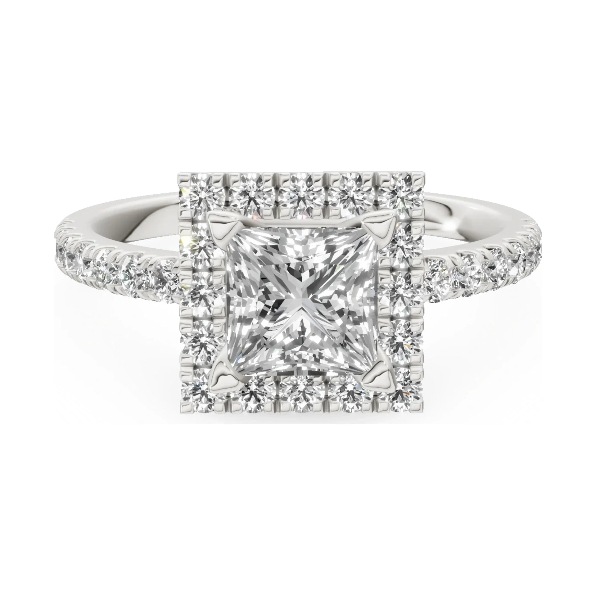 GREMARI Seven Icon 14K white gold engagement ring with 1.00 ct princess-cut natural diamond