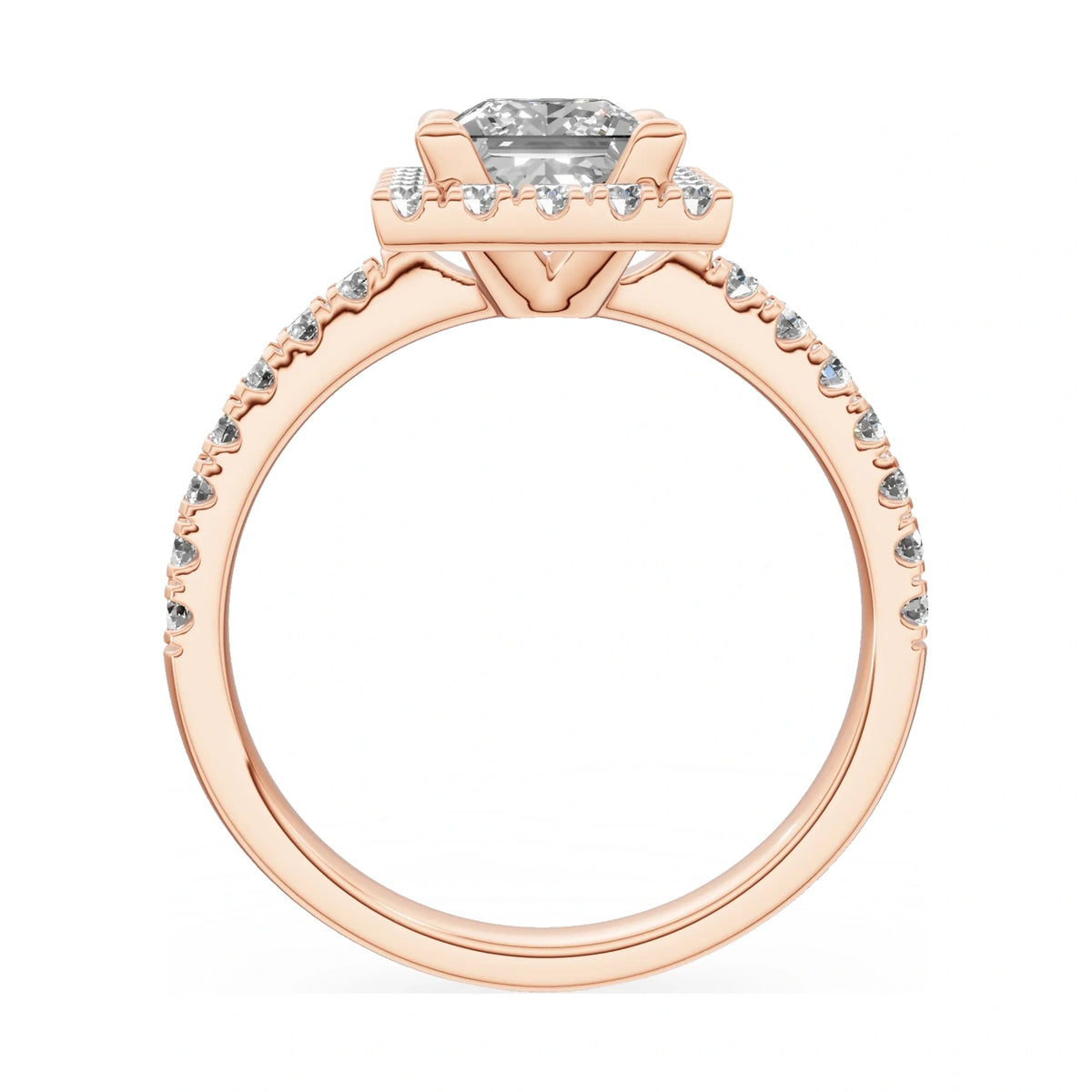 GREMARI Seven Icon princess-cut natural diamond engagement ring in 14K rose gold, 1.00 ct