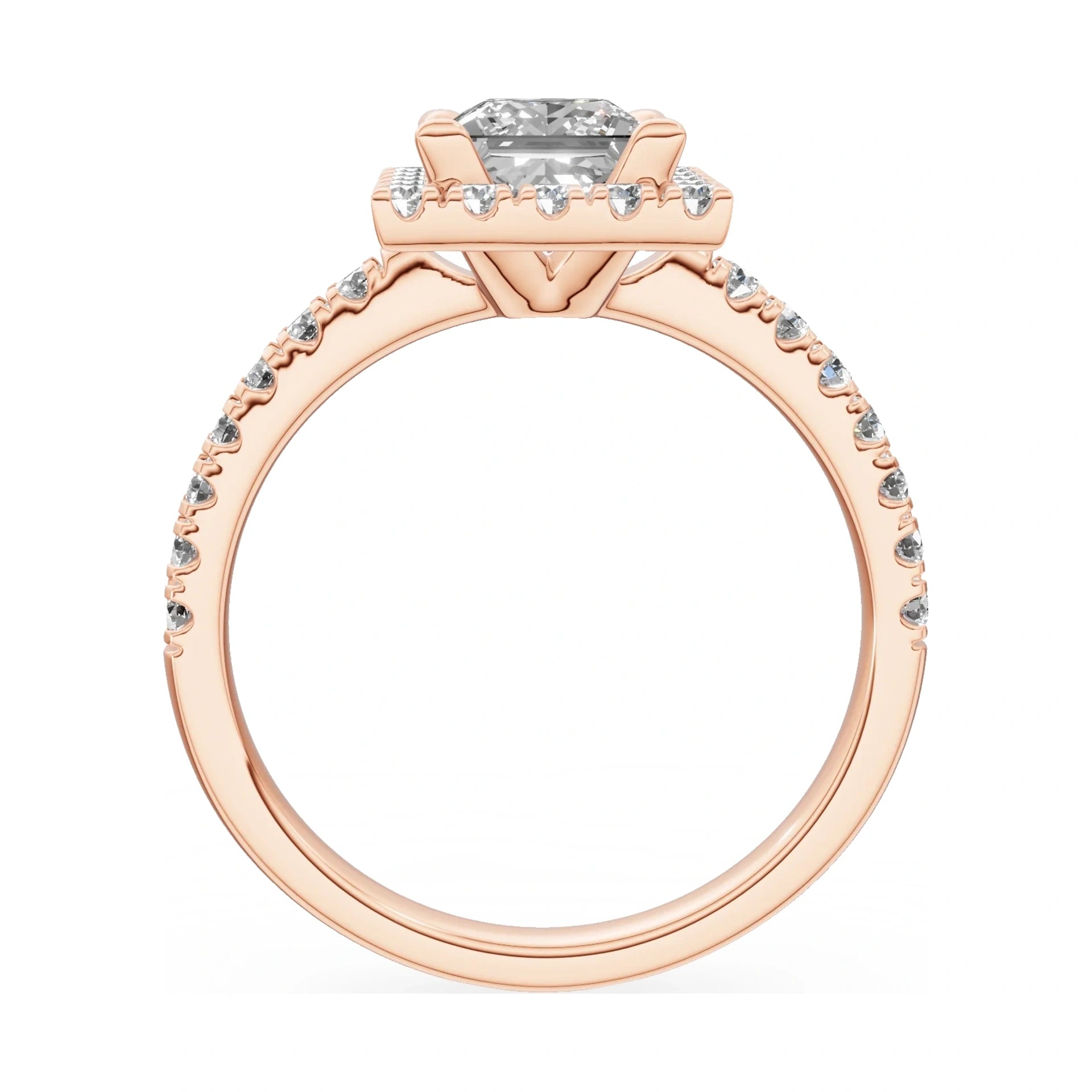 GREMARI Seven Icon princess-cut natural diamond engagement ring in 14K rose gold, 1.00 ct