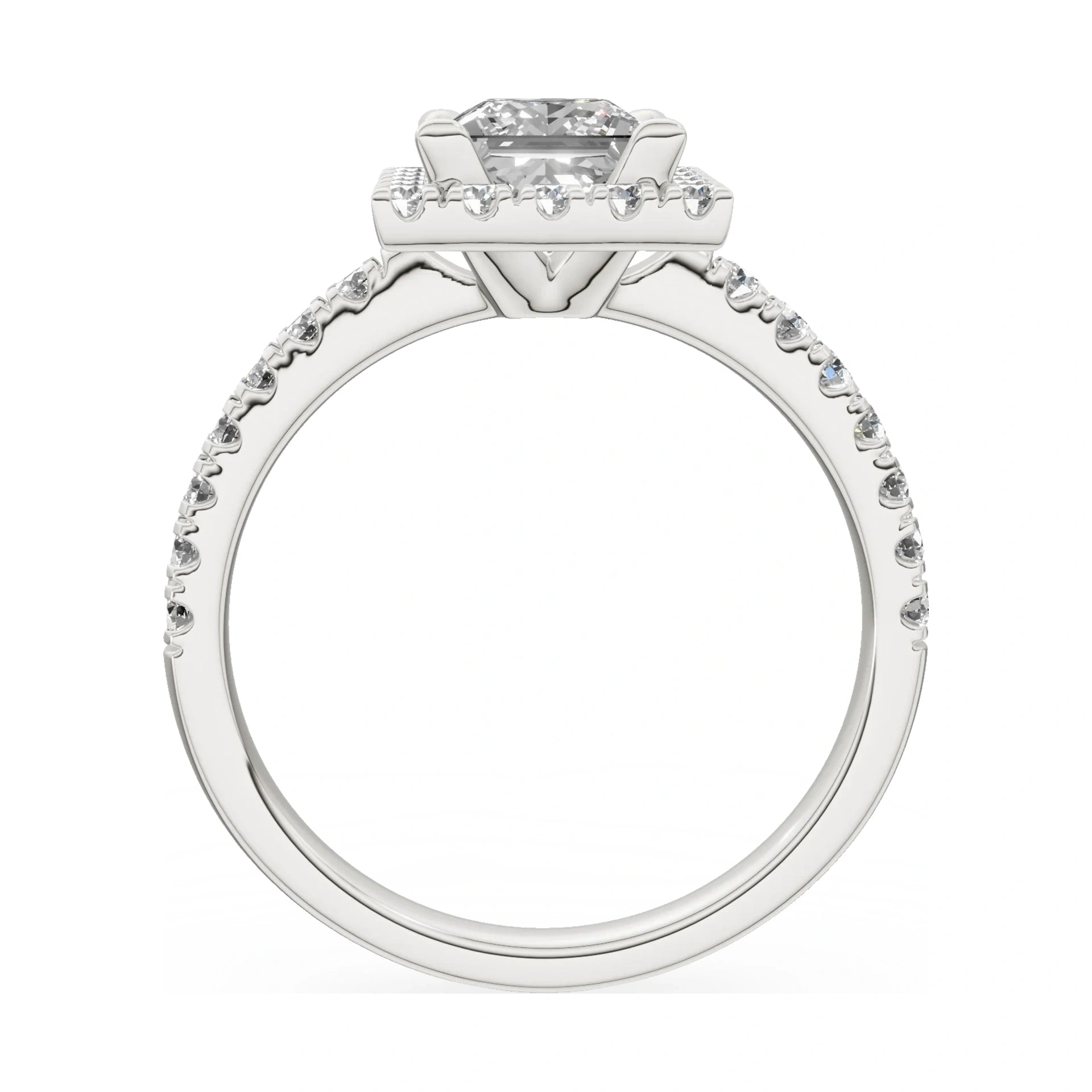 GREMARI Seven Icon princess-cut natural diamond engagement ring in 14K white gold, 1.00 ct