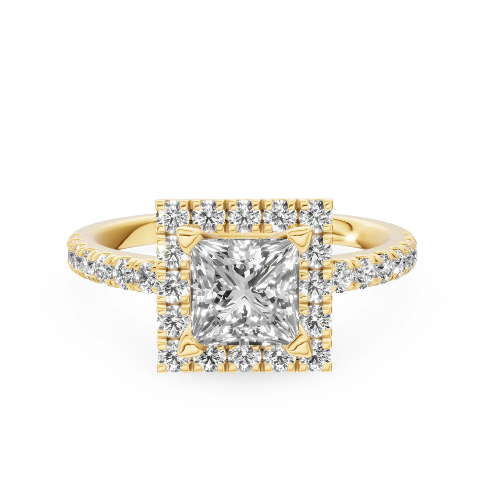 Gremari Seven Icon zásnubný prsteň zo žltého zlata s 1,00 ct prírodným diamantom – Princess
