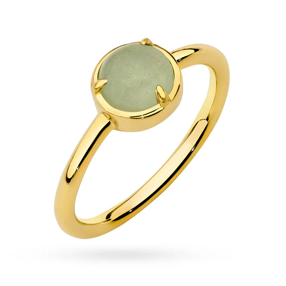 prsteň zo striebra pozlátený zlatom s tyrkysom a aventurínom jp058-925-tz