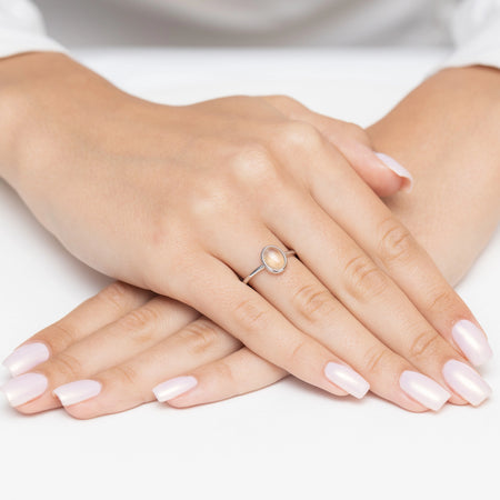 strieborný prsteň s citrínom jp084-925-zs