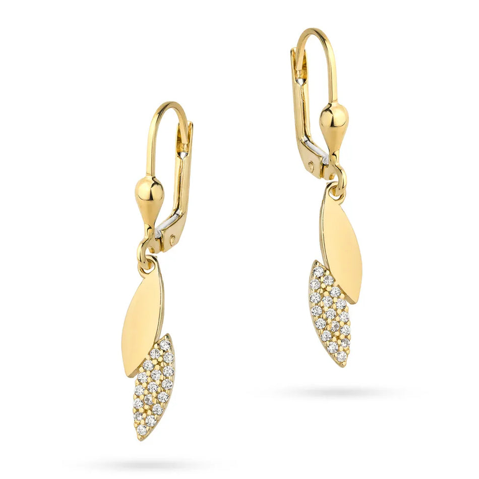 gold-earrings-with-english-clasp-with-zirconia-teardrops-k-gw-367-585