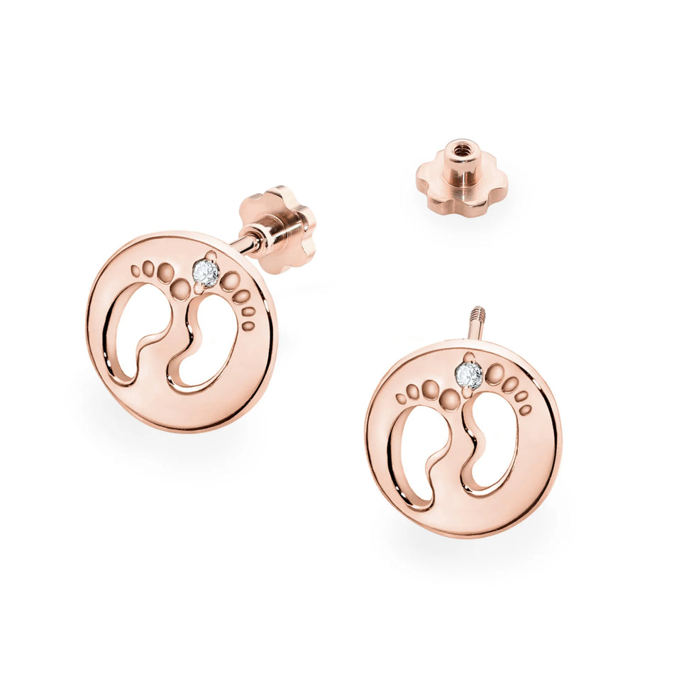 Gold Earrings with 0.01ct Diamonds