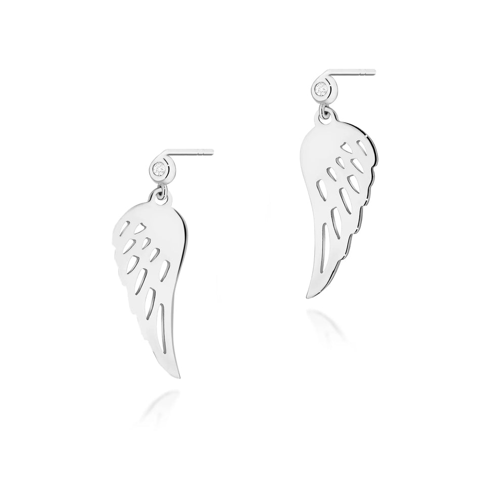 White Gold Earrings with 0.029 ct Diamonds | 585 (14k) White Gold Stud Earrings