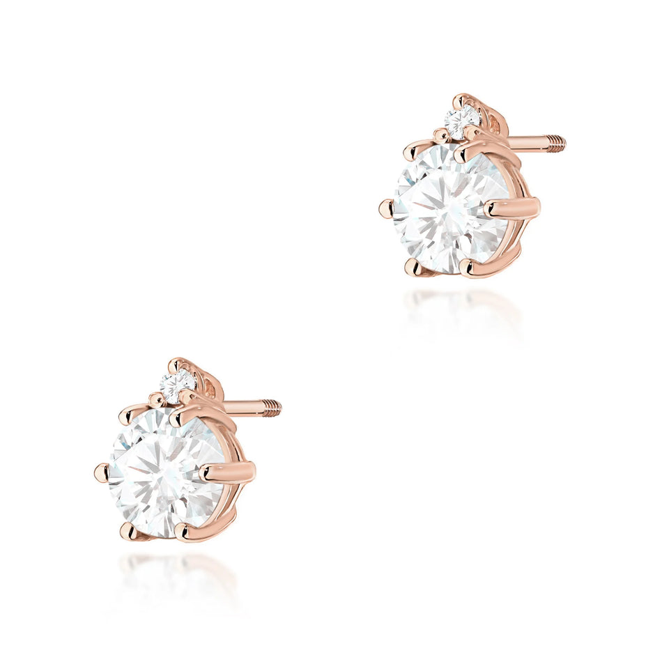 Zlaté náušnice s 0,50 ct a 0,029 ct Lab-grown diamantmi