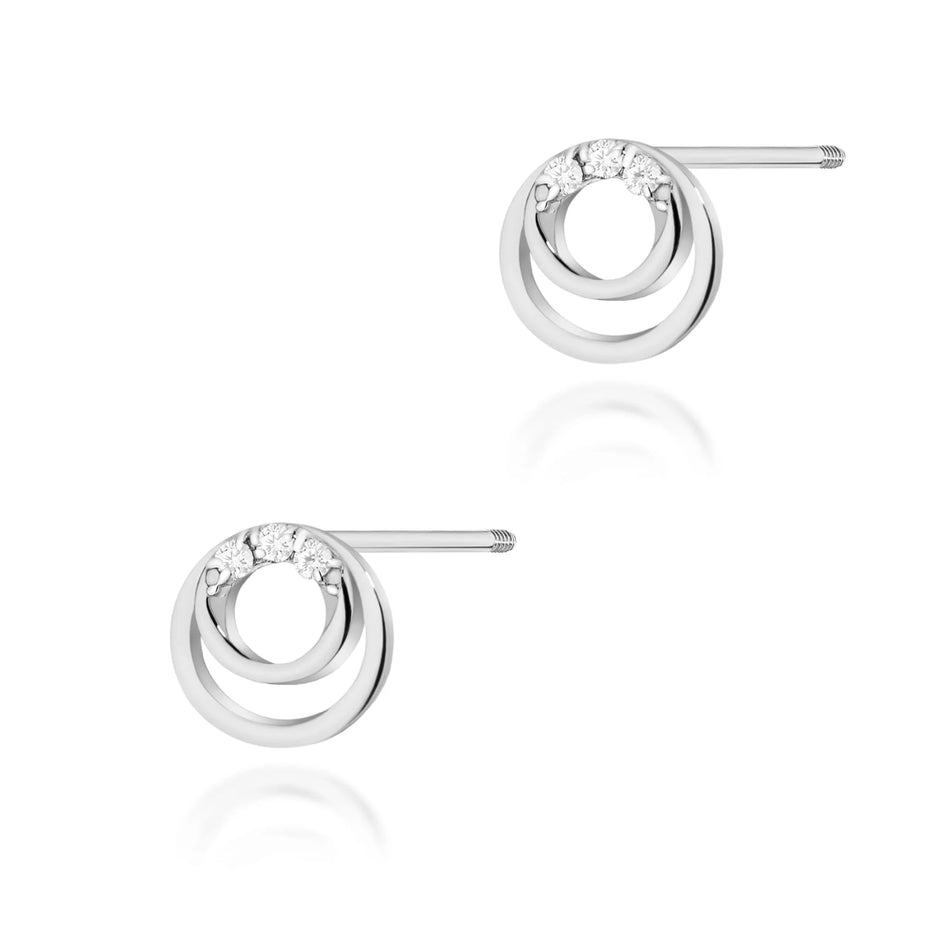 Zlaté náušnice s diamantmi 0,03 ct