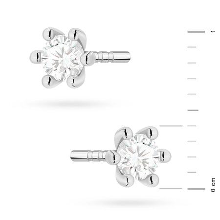 White Gold Earrings with 0.10 ct Diamonds | 585 (14k) White Gold Stud Earrings