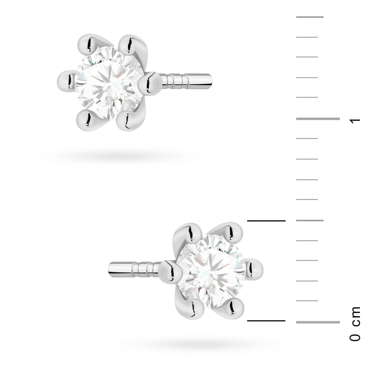 White Gold Earrings with 0.15 ct Diamonds | 585 (14k) White Gold Stud Earrings