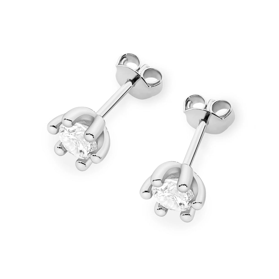 White Gold Earrings with 0.30 ct Lab-Grown Diamonds | 585 (14k) White Gold Stud Earrings