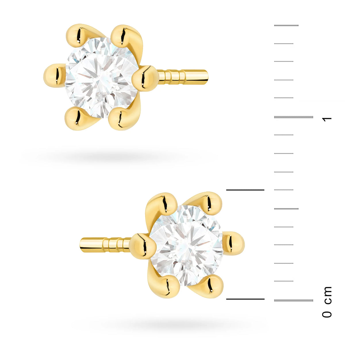Gold Earrings with 0.30 ct Lab-Grown Diamonds | 585 (14k) Gold Stud Earrings
