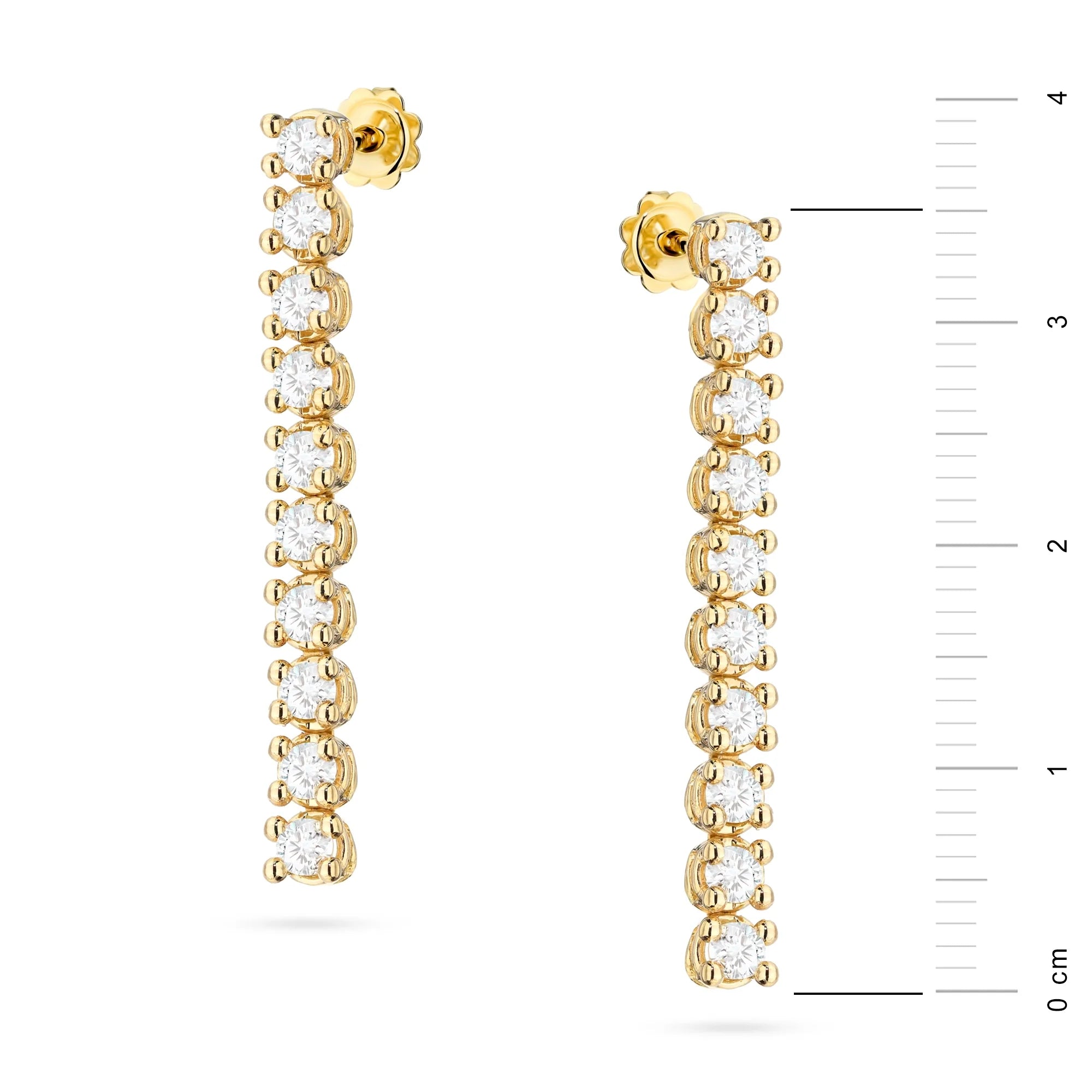 Gold Earrings with 0.8 ct Lab-Grown Diamonds | 585 (14k) Gold Stud Earrings