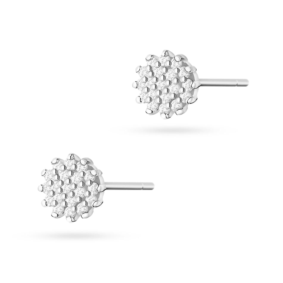 White Gold Earrings with 0.19 ct Diamonds | 585 (14k) White Gold Stud Earrings