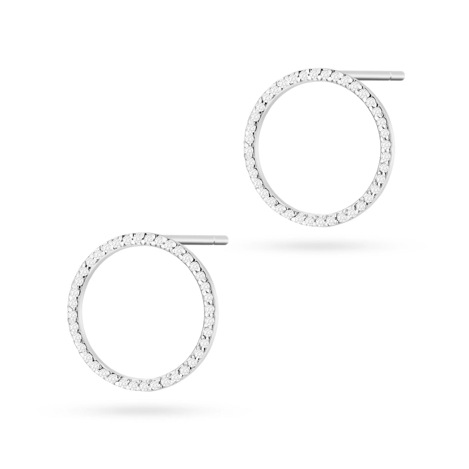 White Gold Earrings with 0.40 ct Diamonds | 585 (14k) White Gold Stud Earrings
