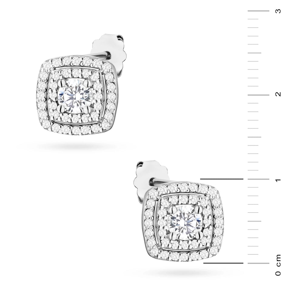 White Gold Earrings with 0.30 ct and 0.40 ct Diamonds | 585 (14k) White Gold Stud Earrings