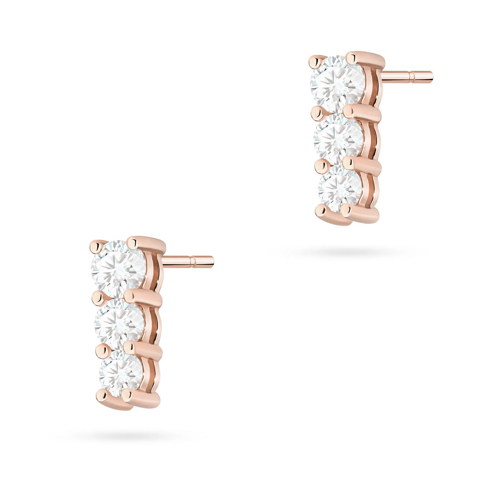 Gold Earrings with 0.82ct and 0.13ct Diamonds