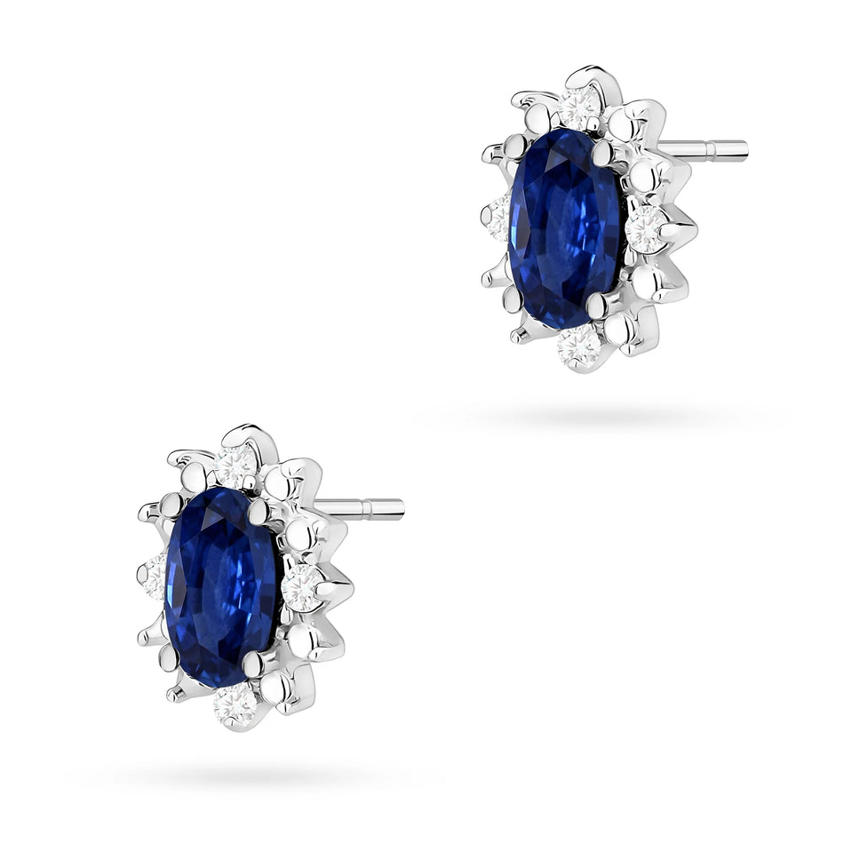 Gold Earrings with 0.30ct Sapphires and 0.04ct Diamonds