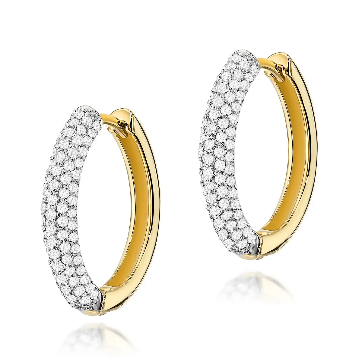Gold Earrings with 0.83 ct Diamonds | 585 (14k) Gold Stud Earrings