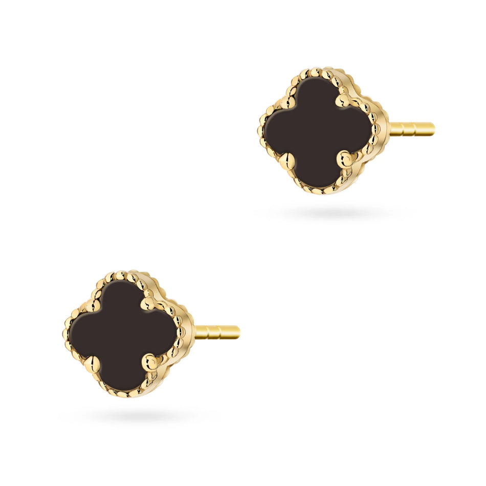 Zlaté náušnice na štuple Šťastie