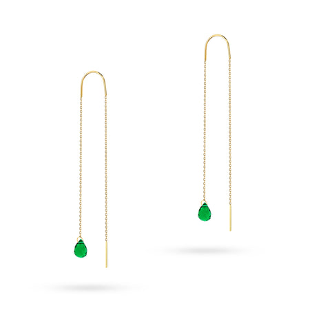 náušnice na pretiahnutie z 14-karátového zlata s hydro-krištáľom k1816-14k-585-z