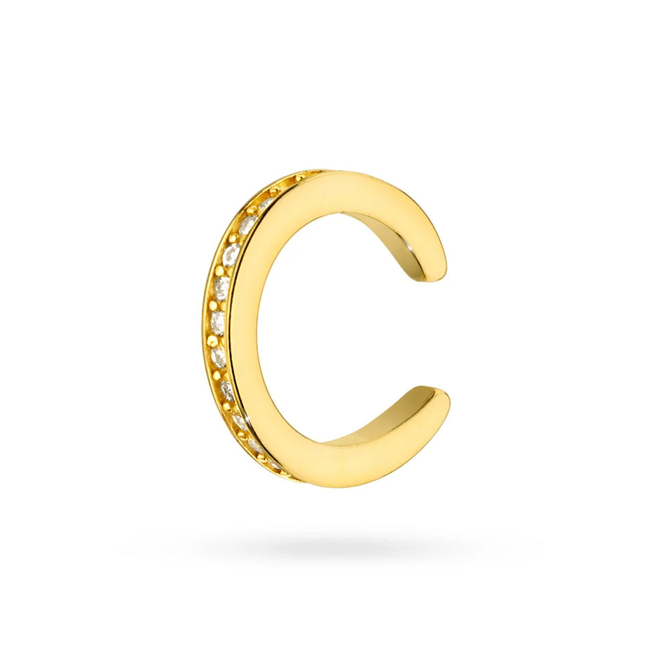 Pozlátená strieborná manžeta so zirkónmi