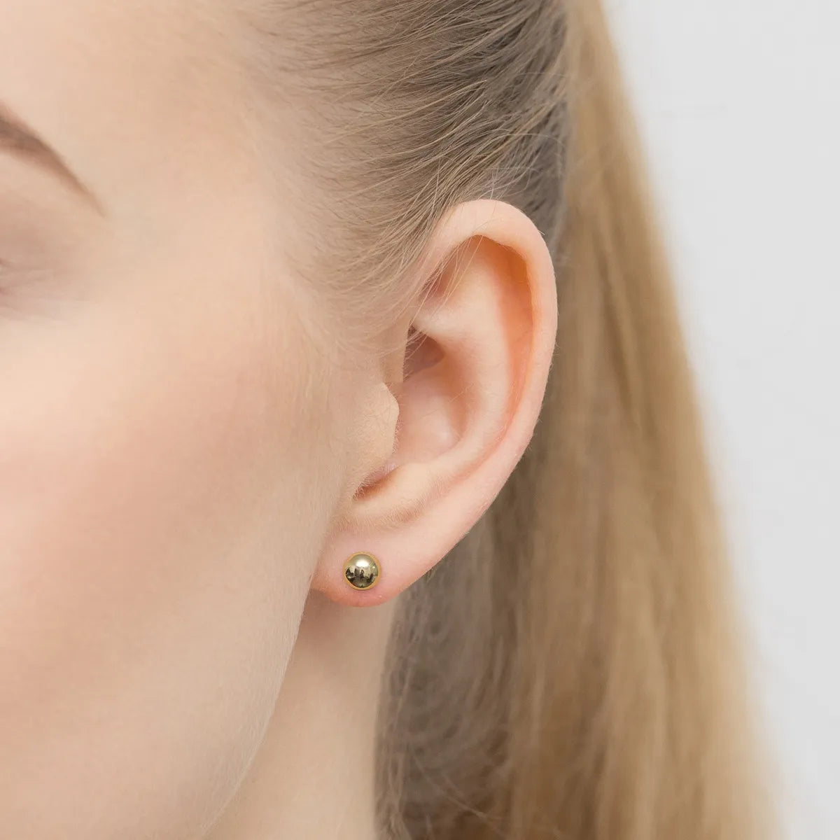 náušnice so zlatými puzetami 3,8 mm k804 14k 585