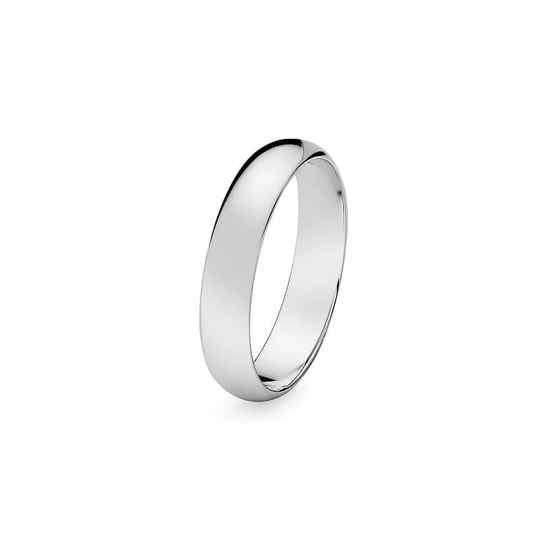 Klasický polguľatý jednoduchý zlatý svadobný prsteň 4 mm